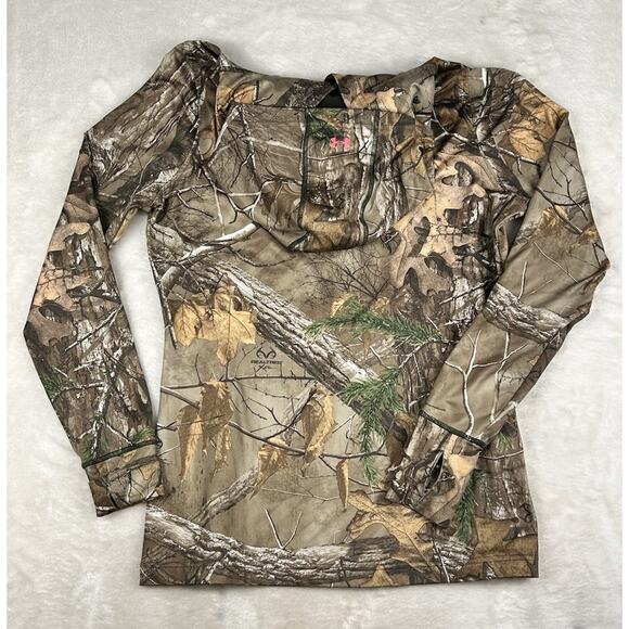 Under Armour Women's Hoodie L Camo Pullover Coldgear Scent Control RealTree Hunt - Picture 2 of 7